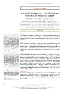 A Trial of Intraoperative Low-Tidal-Volume Ventilation in Abdominal Surgery original article