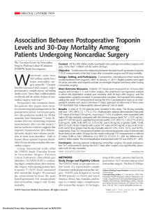 Association Between Postoperative Troponin Levels and 30-Day Mortality Among