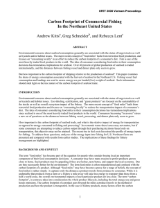 Carbon Footprint of Commercial Fishing In the Northeast United States  Andrew Kitts