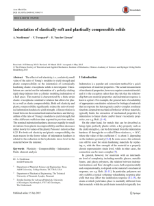 Indentation of elastically soft and plastically compressible solids