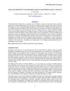 FISH AND COMMUNITY IN FLOOD-PRONE AREAS OF THE MEKONG DELTA,... ABSTRACT Le Xuan Sinh