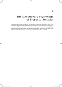 V The Evolutionary Psychology of Prosocial Behavior
