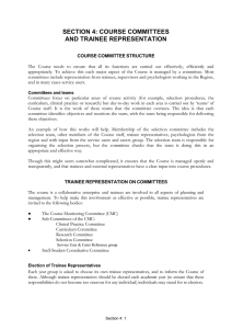 SECTION 4: COURSE COMMITTEES AND TRAINEE REPRESENTATION