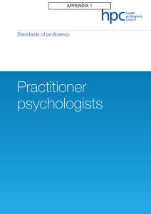 Practitioner psychologists Standards of proficiency APPENDIX 1