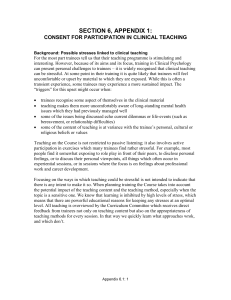 SECTION 6, APPENDIX 1: CONSENT FOR PARTICIPATION IN CLINICAL TEACHING