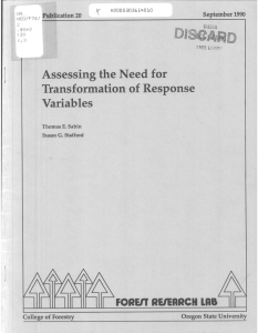 Assessing the Need for Transformation of Response Variables FOREIT REIEARCH LR5