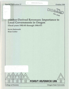 jimber-Derived Revenues: Importance to Local Governments in Oregon FOREIT REIEAPCH LAB