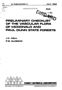 0 PRELIMINARY CHECKLIST OF MCDONALD AND OF THE VASCULAR FLORA