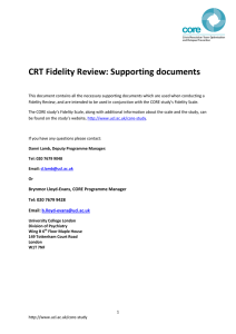 CRT Fidelity Review: Supporting documents