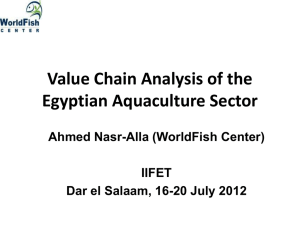 Value Chain Analysis of the Egyptian Aquaculture Sector Ahmed Nasr-Alla (WorldFish Center)