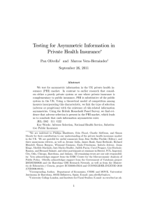 Testing for Asymmetric Information in Private Health Insurance Pau Olivella and Marcos Vera-Hernández