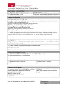 Sustainability Utility Revolving Fund – Application Form 1. APPLICANT INFORMATION