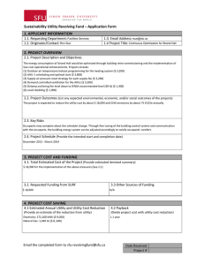 Sustainability Utility Revolving Fund – Application Form 1. APPLICANT INFORMATION
