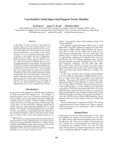 Cost-Sensitive Semi-Supervised Support Vector Machine Yu-Feng Li James T. Kwok Zhi-Hua Zhou