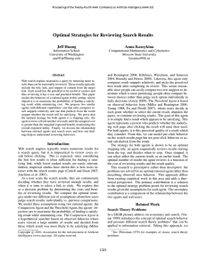 Optimal Strategies for Reviewing Search Results Jeff Huang Anna Kazeykina