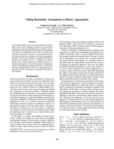 Lifting Rationality Assumptions in Binary Aggregation Umberto Grandi and Ulle Endriss