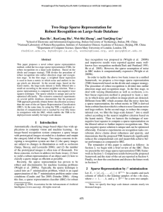 Two-Stage Sparse Representation for Robust Recognition on Large-Scale Database Ran He