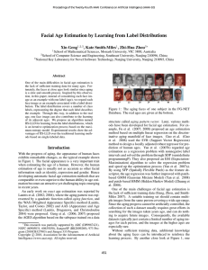 Facial Age Estimation by Learning from Label Distributions Xin Geng
