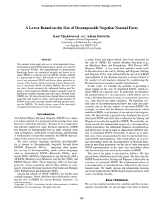 A Lower Bound on the Size of Decomposable Negation Normal... Knot Pipatsrisawat and Adnan Darwiche