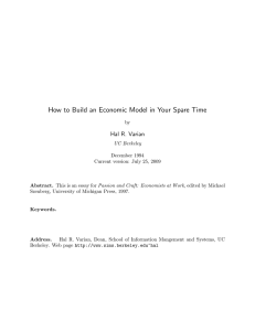 How to Build an Economic Model in Your Spare Time