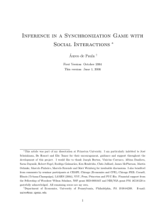 Inference in a Synchronization Game with Social Interactions ∗ ´