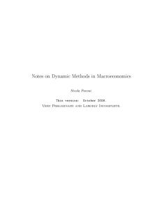 Notes on Dynamic Methods in Macroeconomics Nicola Pavoni. This version: October 2008.