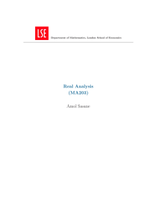 Real Analysis (MA203) Amol Sasane Department of Mathematics, London School of Economics