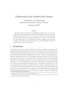 A Resurrection of the Condorcet Jury Theorem September 25, 2007