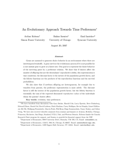 An Evolutionary Approach Towards Time Preferences