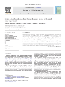 Family networks and school enrolment: Evidence from a randomized social experiment ⁎