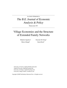 The B.E. Journal of Economic Analysis &amp; Policy of Extended Family Networks