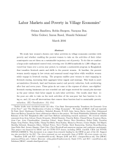 Labor Markets and Poverty in Village Economies ¤