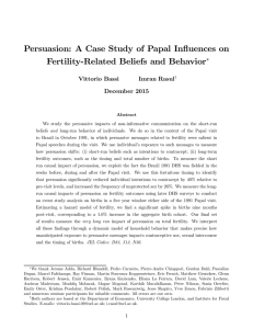 Persuasion: A Case Study of Papal In‡uences on ¤ Vittorio Bassi