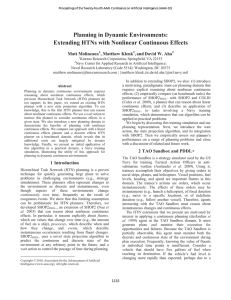 Planning in Dynamic Environments: Extending HTNs with Nonlinear Continuous Effects Matt Molineaux