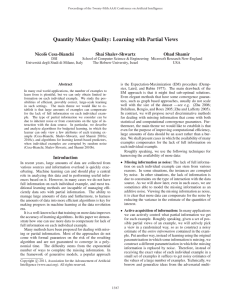 Quantity Makes Quality: Learning with Partial Views Nicol`o Cesa-Bianchi Shai Shalev-Shwartz Ohad Shamir