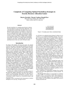 Complexity of Computing Optimal Stackelberg Strategies in Security Resource Allocation Games