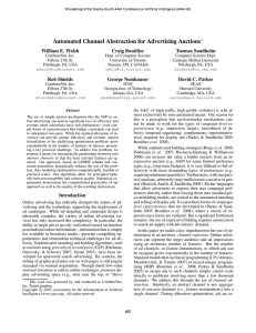 Automated Channel Abstraction for Advertising Auctions William E. Walsh Craig Boutilier Tuomas Sandholm