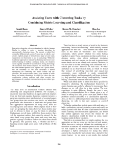 Assisting Users with Clustering Tasks by Combining Metric Learning and Classification