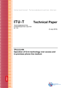 ITU-T Technical Paper TPLS.G-HN Operation of G.hn technology over access and