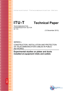 ITU-T Technical Paper Experimental studies on plates and ducts