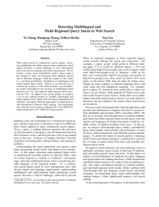 Detecting Multilingual and Multi-Regional Query Intent in Web Search Yan Liu