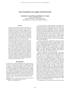 Trust Transitivity in Complex Social Networks