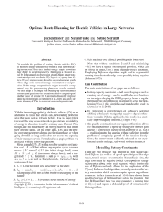 Optimal Route Planning for Electric Vehicles in Large Networks