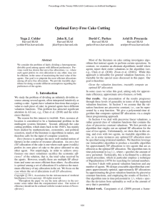 Optimal Envy-Free Cake Cutting Yuga J. Cohler John K. Lai David C. Parkes