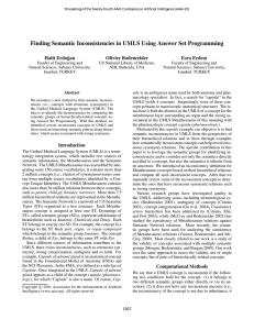 Finding Semantic Inconsistencies in UMLS Using Answer Set Programming Halit Erdo˘gan