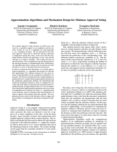 Approximation Algorithms and Mechanism Design for Minimax Approval Voting Ioannis Caragiannis
