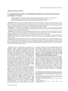 A Longitudinal Evaluation of the Relationship Between First Morning Urinary