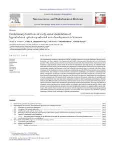 Neuroscience and Biobehavioral Reviews Evolutionary functions of early social modulation of