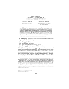 INTRODUCTION: THE FORM AND FUNCTION OF DENOMINAL VERB CONSTRUCTIONS