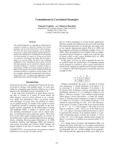 Commitment to Correlated Strategies Vincent Conitzer and Dmytro Korzhyk